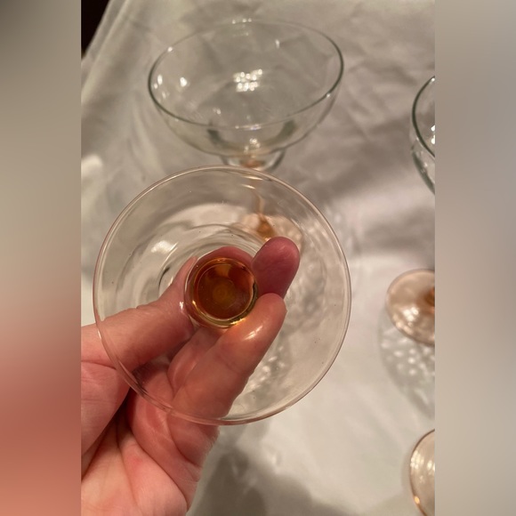 Set of 4 Pink Stemmed Bottom Margarita Glasses. Gorgeous - Picture 9 of 10